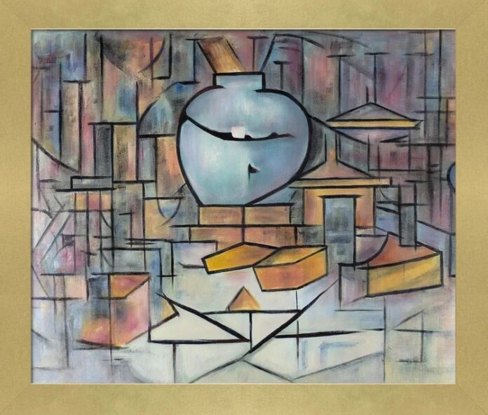 Νεκρή φύση με Gingerpot II σε καμβά από τον Piet Mondrian
